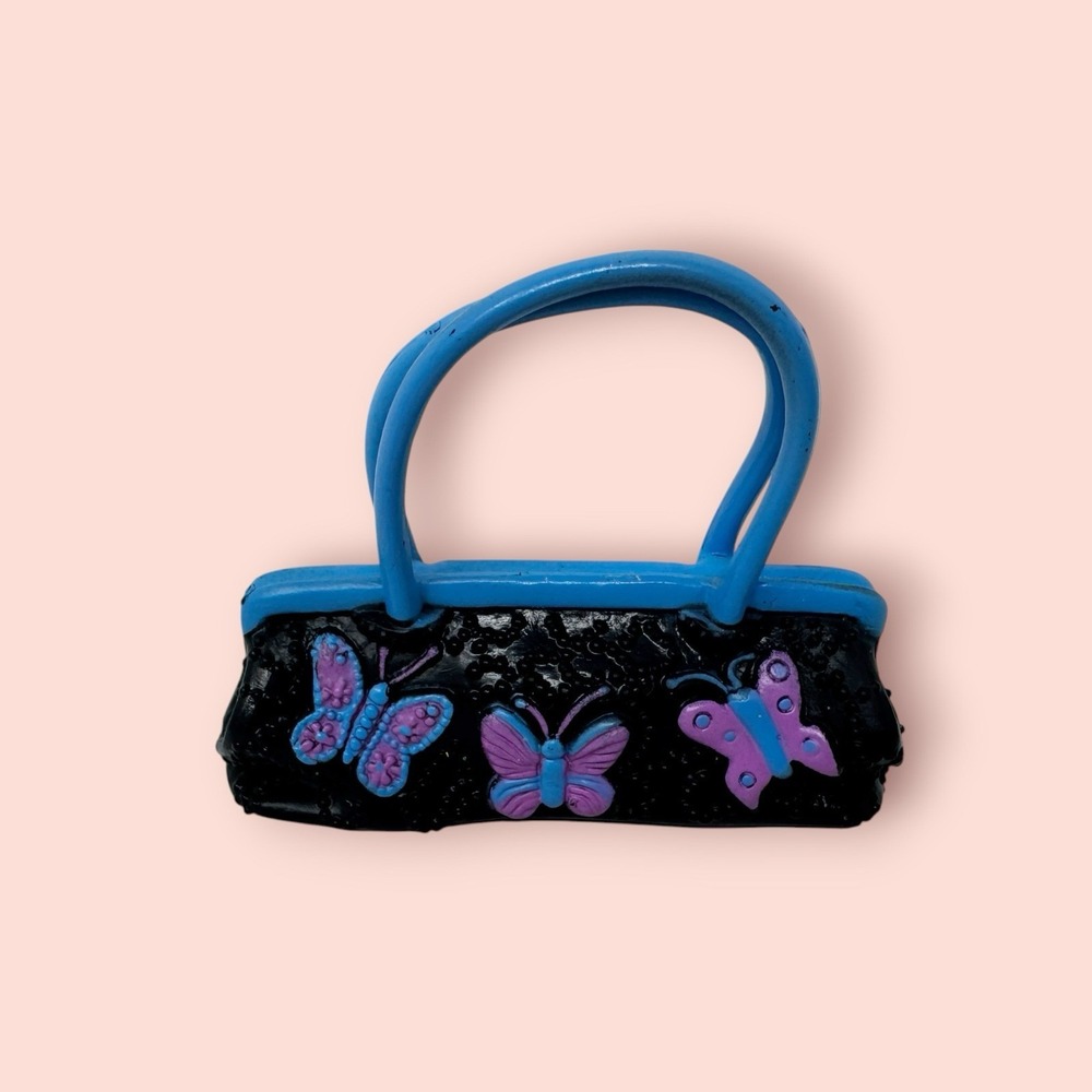 Barbie My Scene Doll Butterfly Bag Purse Accessory Rare Black Blue Mattel Pink - Picture 6 of 6